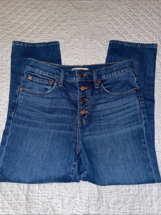 Madewell Denim - Madewell Button Fly Dark Wash The Perfect Vintage Crop Jeans. Size 26